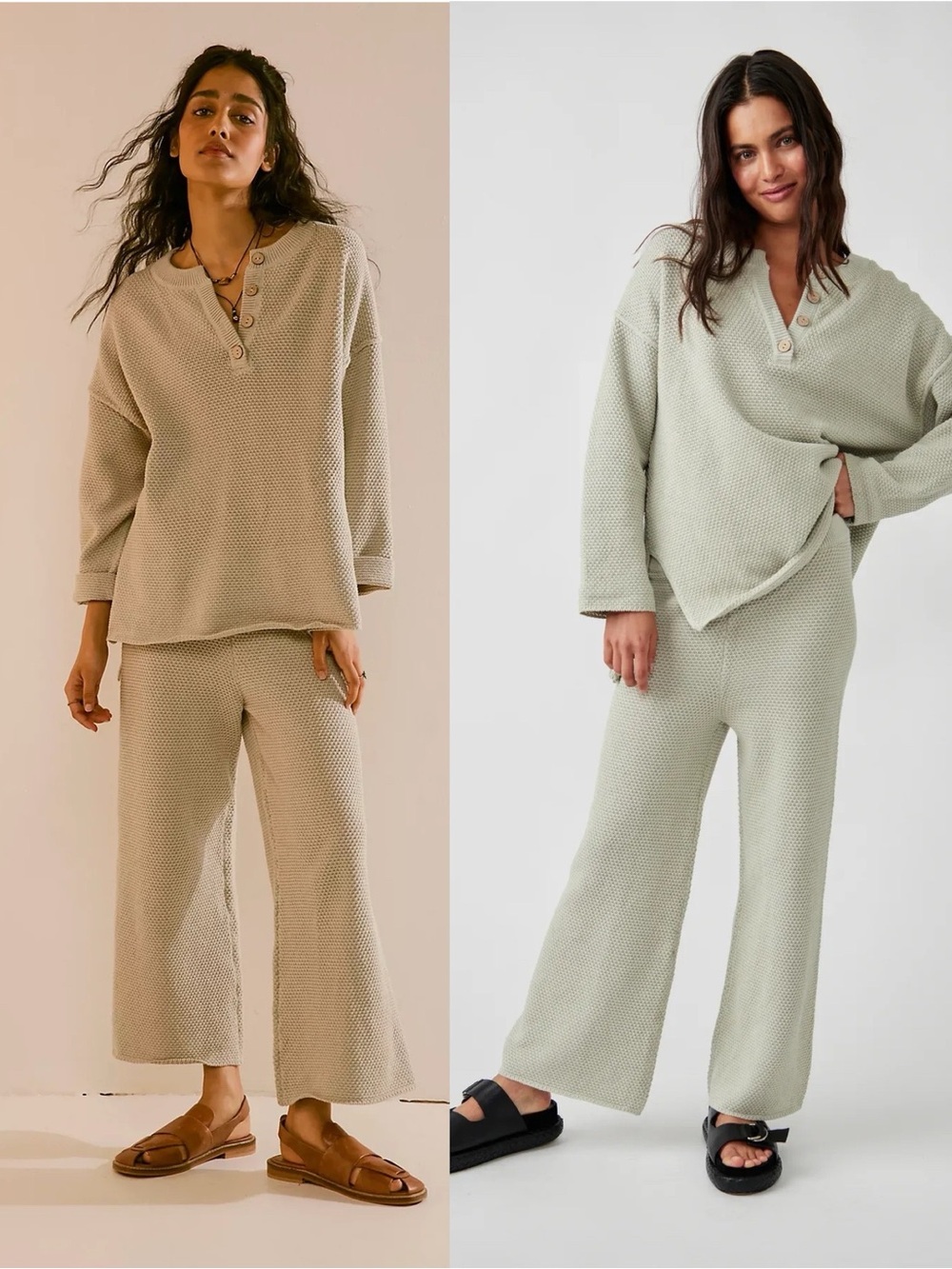 Free People Beach Knit Wide Leg Pants